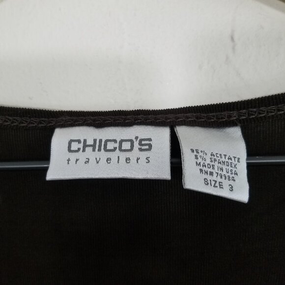 Travelers by Chico's Brown Top Blouse Stretch Size 3 - Picture 4 of 4